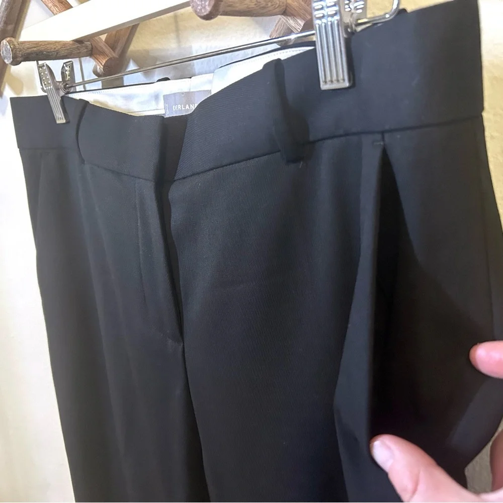 Everlane The Slim Wool Pant in Black size 10 high rise ankle length pleated - Picture 7 of 10